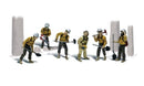 Woodland Scenics WOO1919 Scenic Accents(R) Working Figures -- Smoke Jumpers (Firefighters) pkg(6), HO Scale