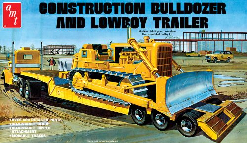 AMT Model Kits AMT1218 Lowboy Trailer & Bulldozer 1:25