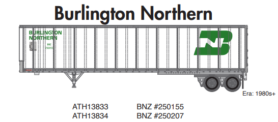 PREORDER Athearn ATH13834 N 45' Fruehauf Z-Van Trailer, BNZ