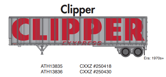 PREORDER Athearn ATH13836 N 45' Fruehauf Z-Van Trailer, CXXZ