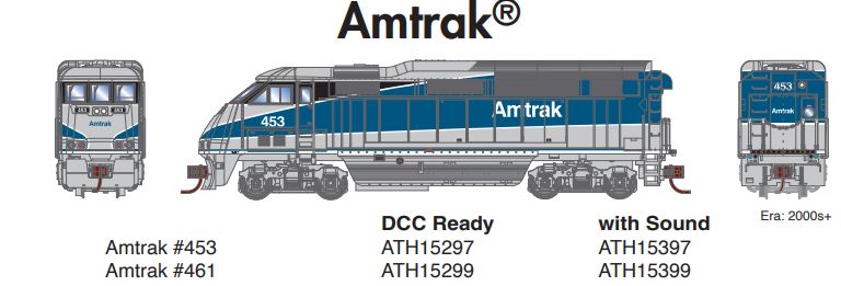 PREORDER Athearn ATH15397 N F59PHI w/DCC & Sound, Amtrak