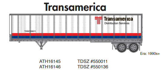 PREORDER Athearn ATH16146 HO 45' Fruehauf Z-Van Trailer, TDSZ