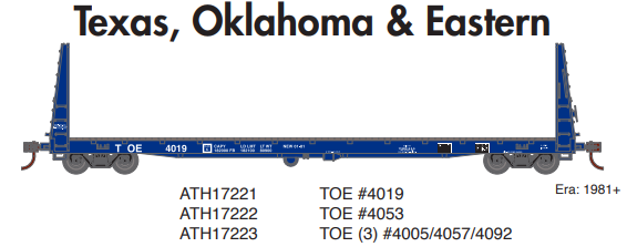 Athearn ATH17221 HO 60' Bulkhead Flat, TOE