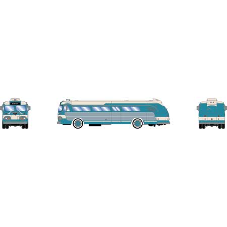 Athearn ATH17344 Intercity Bus, Teal & Cream, N