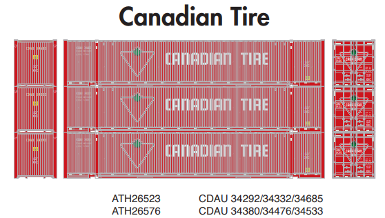 Athearn ATH26576 HO RTR 53' Jindo Container, CDAU 34380/34476/34533