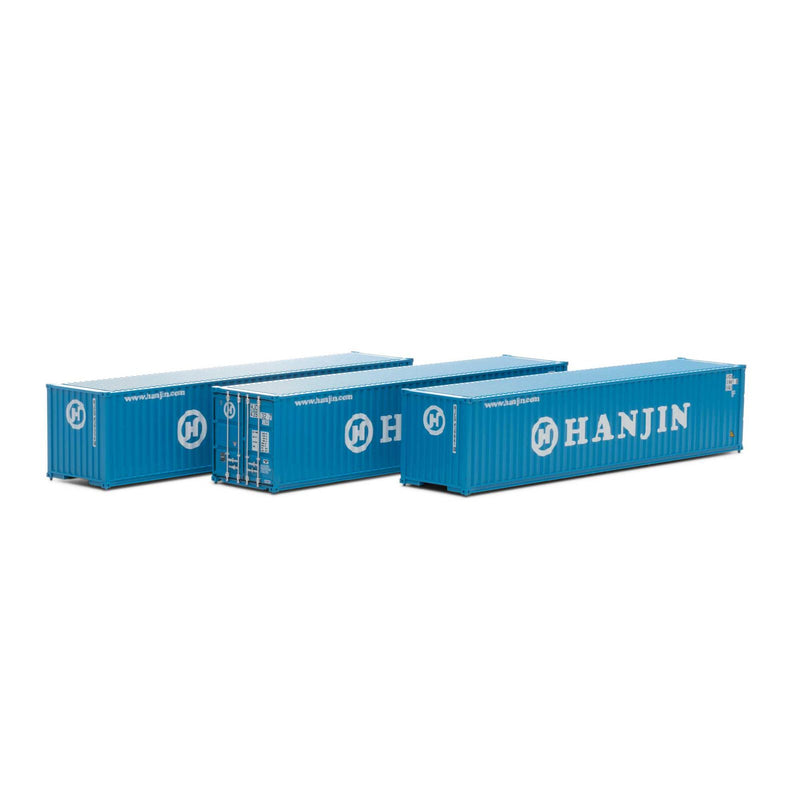 Athearn ATH27061 HO Ready To Roll 40' Corrugated Low-Cube Container, Hanjin