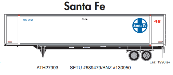 Athearn ATH27993 HO 48' Container w/Chassis, SFTU/BNZ