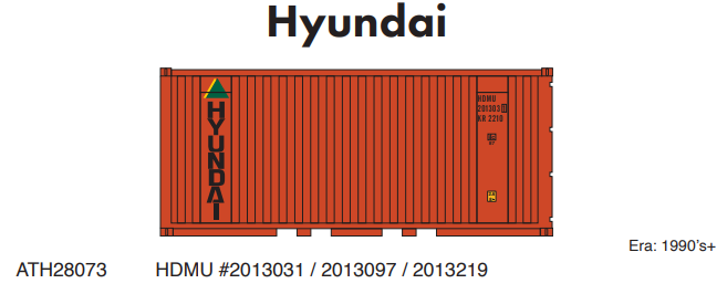 PREORDER Athearn ATH28073 HO 20' Corrugated Container, HDMU (3)