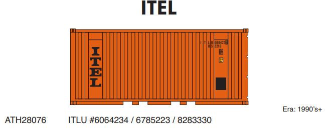 PREORDER Athearn ATH28076 HO 20' Corrugated Container, ITLU (3)