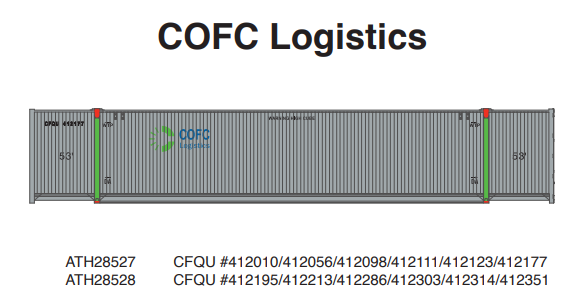 PREORDER Athearn ATH28527 HO 53' CIMC Container, CFQU