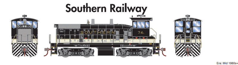 Athearn ATH29772 HO SW1500 Locomotive with DCC & Sound, Southern Railway