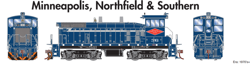 Athearn ATH29776 HO SW1500 Locomotive with DCC & Sound, Minneapolis, Northfield & Southern