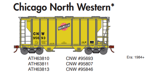 Athearn ATH63810 HO PS-2 2600 Covered Hopper, CNW