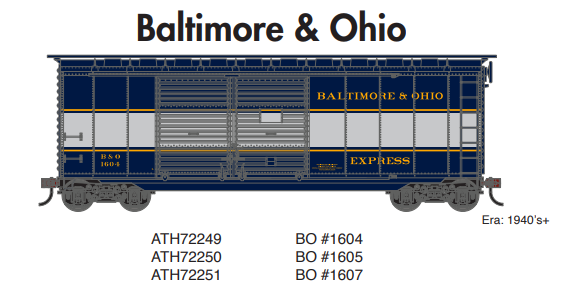 PREORDER Athearn ATH72250 HO 40' Express Box, B&O