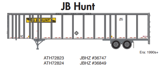 PREORDER Athearn ATH72823 HO 53' Wabash Plate Trailer, JBHZ