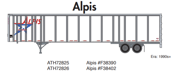 PREORDER Athearn ATH72825 HO 53' Wabash Plate Trailer, Alpis