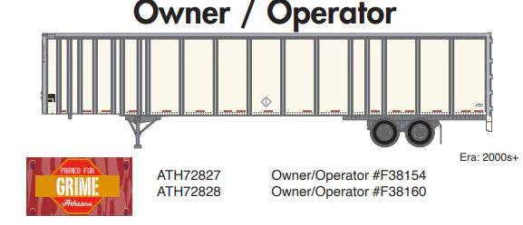 PREORDER Athearn ATH72828 HO 53' Wabash Plate Trailer, Own/Operator