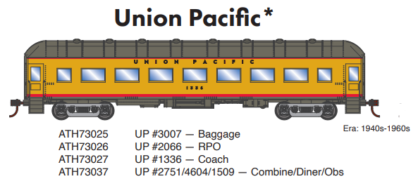 PREORDER Athearn ATH73026 HO RTR Arch Roof RPO, UP