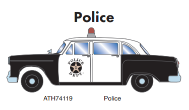 Athearn ATH74119 HO RTR 1950's Sedan, Police