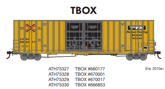 Athearn ATH75327 HO 60' Gunderson Box, TBOX