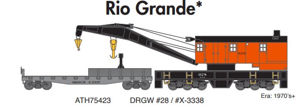 Athearn ATH75423 HO 200T Crane/Tender, D&RGW