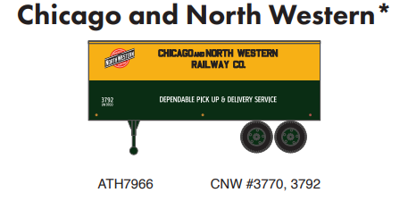 PREORDER Athearn ATH7966 HO 25' Trailers, C&NW