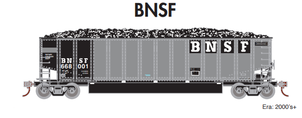 PREORDER Athearn ATH81597 HO Bethgon Coalporter w/Load, BNSF 668014/668031/668049/668075/668097