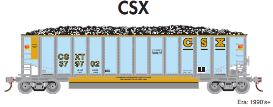 PREORDER Athearn ATH81601 HO Bethgon Coalporter w/Load, CSX 379702/379711/379733/379738/379765