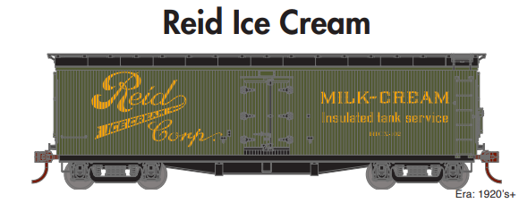 Athearn ATH24032 N 40' Pfaudler Milk Car, Reid Ice Cream