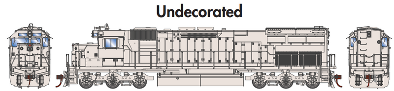 PREORDER Athearn ATH86984 HO SD45T-2 Locomotive with DCC & Sound, Undecorated/SP