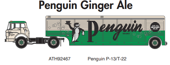 PREORDER Athearn ATH92467 HO Ford C with Beverage Trailer, Penguin Ginger Ale