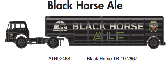 Athearn ATH92468 HO Ford C with Beverage Trailer, Black Horse Ale