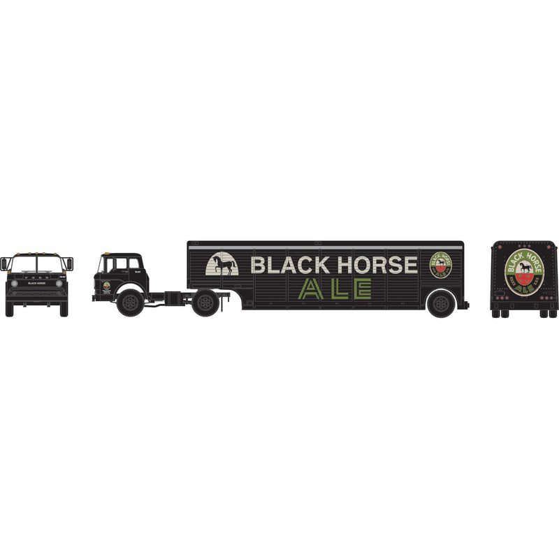 Athearn ATH92468 HO Ford C with Beverage Trailer, Black Horse Ale