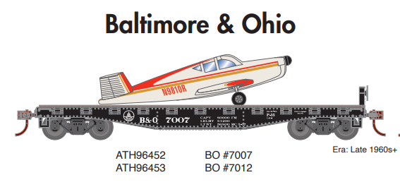 PREORDER Athearn ATH96453 HO 40' Flat Car w/Plane, B&O