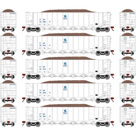 PREORDER Athearn ATH98490 HO RTR 5Bay Rapid Discharge Hopper,ITGX/White