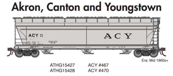 PREORDER Athearn Genesis ATHG15428 HO ACF 4600 3-Bay Center Flow Hopper, ACY