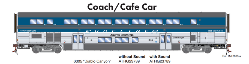 PREORDER Athearn Genesis ATHG23739 HO Surfliner Diner/Lights,AMTK/Diablo Canyon