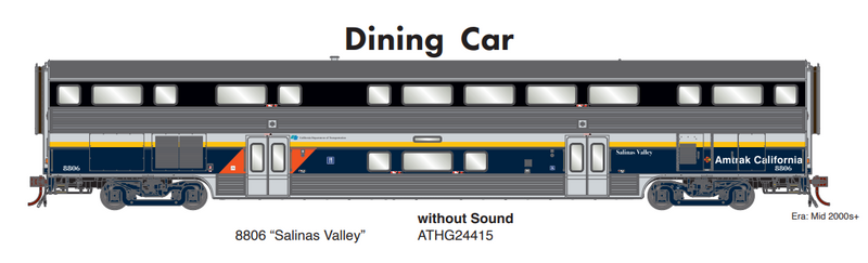 PREORDER Athearn Genesis ATHG24415 HO M-K California Dining Car w/Lights, CDTX