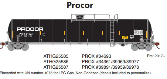 Athearn Genesis ATHG25587 HO 33,900-Gallon LPG Tank, PROX