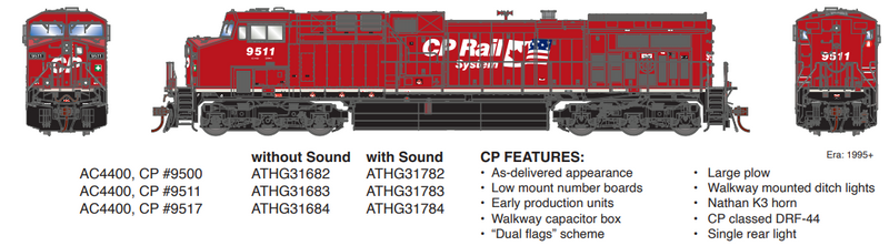 Athearn Genesis ATHG31683 HO AC4400CW, CPR