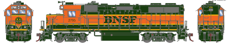 PREORDER Athearn Genesis ATHG66356 HO GP39-2u w/DCC & Sound, BNSF