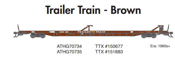 PREORDER Athearn Genesis ATHG70735 HO F89-F 89'8" TOFC Flat, TTX