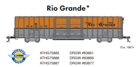 Athearn Genesis ATHG75885 HO 60' PS Auto Box, D&RGW