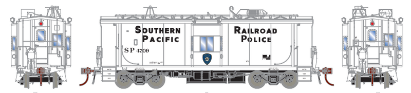 Athearn Genesis ATHG78395 HO Bay Window Caboose/Lights/Sound,SP/Police