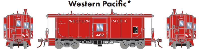 Athearn Genesis ATHG78599 HO Bay Window Caboose w/Lights,Western Pacific