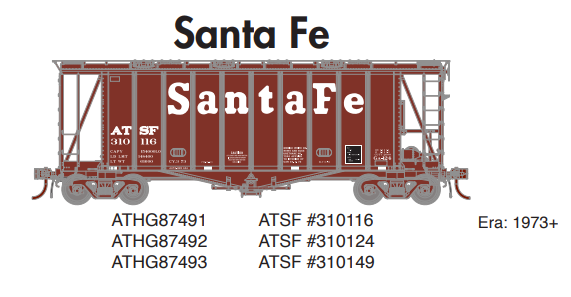 Athearn Genesis ATHG87492 HO GATC 2600 Airslide Hopper, ATSF