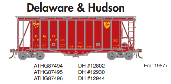 Athearn Genesis ATHG87494 HO GATC 2600 Airslide Hopper, D&H