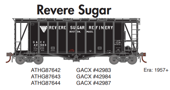 Athearn Genesis ATHG87644 HO GATC 2600 Airslide Hopper, Revere/GACX