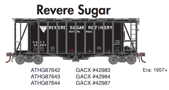 Athearn Genesis ATHG87643 HO GATC 2600 Airslide Hopper, Revere/GACX