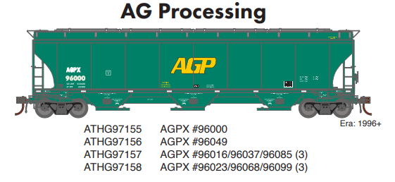 Athearn ATHG97158 HO Trinity 3-Bay Hoppers, AGPX